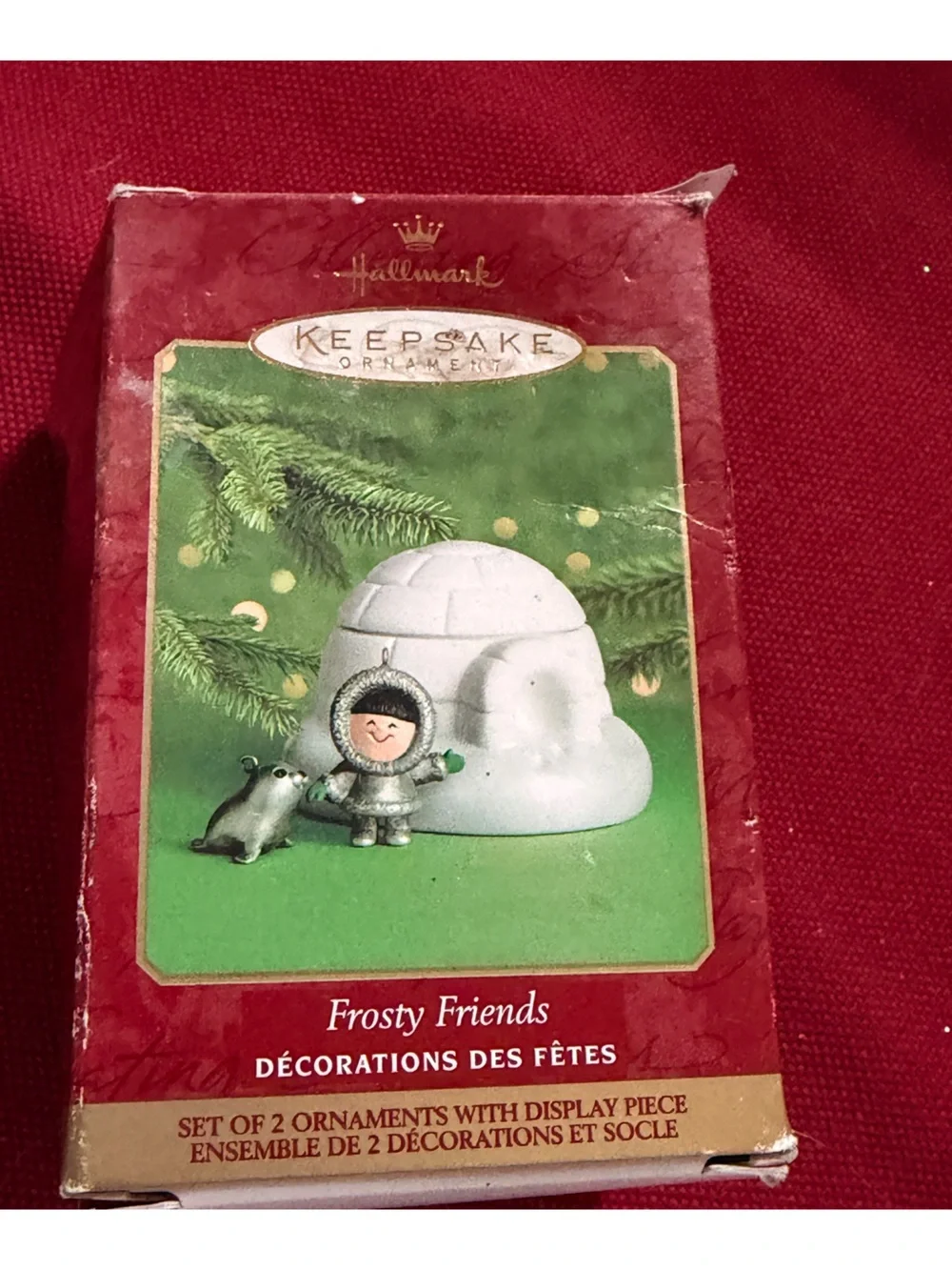 HALLMARK Keepsake 2000 FROSTY FRIENDS Fine Porcelain & Pewter CHRISTMAS ORNAMENT